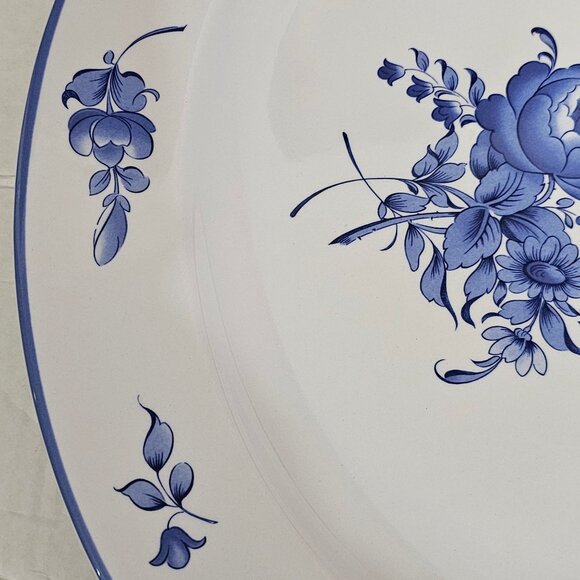 Spode Rochelle Oval Platter 16" blue white floral England stoneware vintage 2000 - Picture 4 of 7